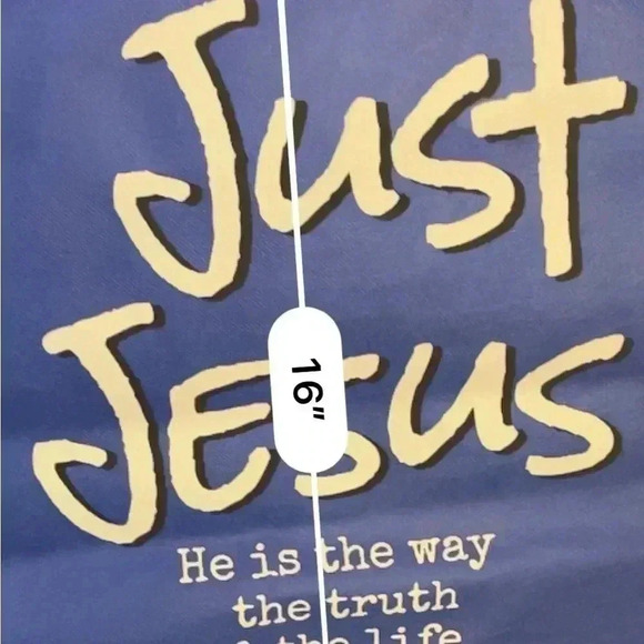 🆕 Four Blue Just Jesus Reusable Tote Bags - Picture 3 of 6